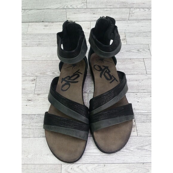Women's OTBT Souvenir Strappy Sandals Black Gray Size 9.5 M Leather Shoes - Picture 11 of 13